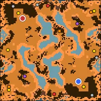 Bonescree — 96×96 Wasteland battlefield with 2 start locations