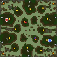 Cinderbound Deeps — 116×116 Swamp battlefield with 6 start locations