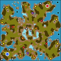 Deepcut Reach — 128×128 Glade battlefield with 6 start locations