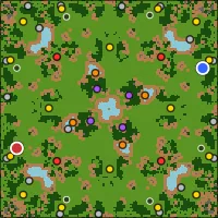 Emberbasin — 136×136 Forest battlefield with 8 start locations