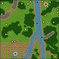 Emberrift — 128×128 Forest battlefield with 7 start locations