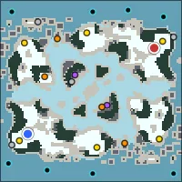 Gloomhollow — 108×108 Winter battlefield with 2 start locations