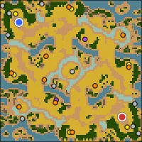 Grim Drift — 168×168 Plains battlefield with 2 start locations