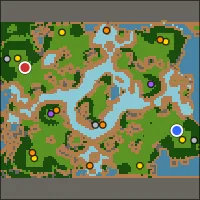 Iron Basin — 108×108 Forest battlefield with 2 start locations