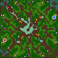 Ironcinders — 128×128 Jungle battlefield with 8 start locations